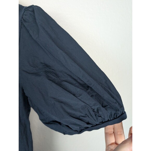 Zara Mini Dress in Dark Blue Size Large Balloon Sleeves Contemporary 139 - Picture 4 of 8